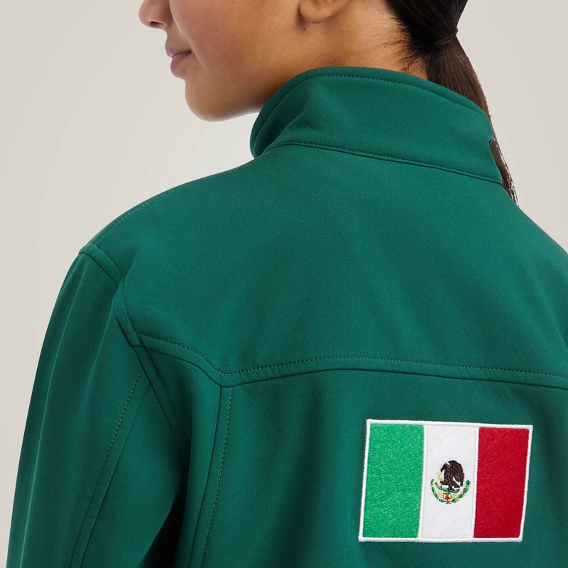 Ariat New Team Softshell Mexico Jacket Verde Enfant | WYQ-77904233