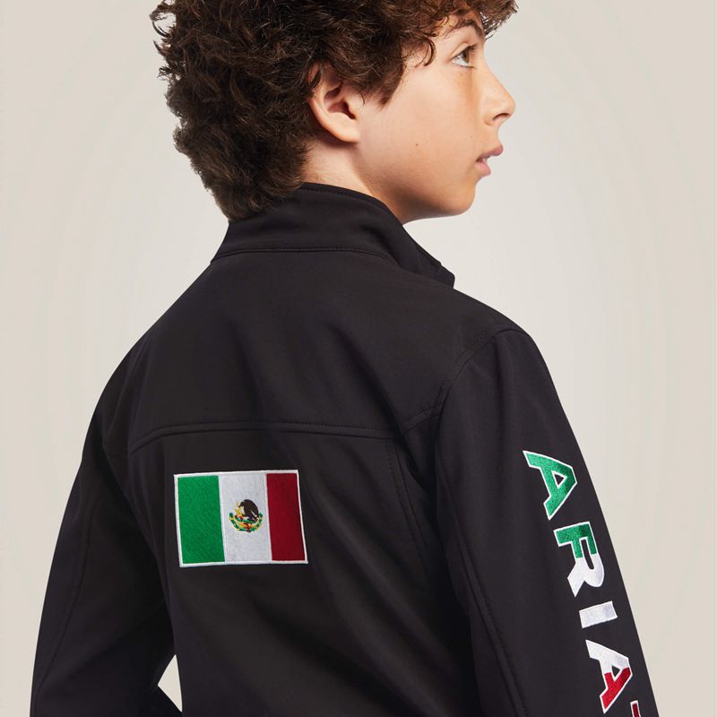 Ariat New Team Softshell Mexico Jacket Noir Enfant | PQD-73583072