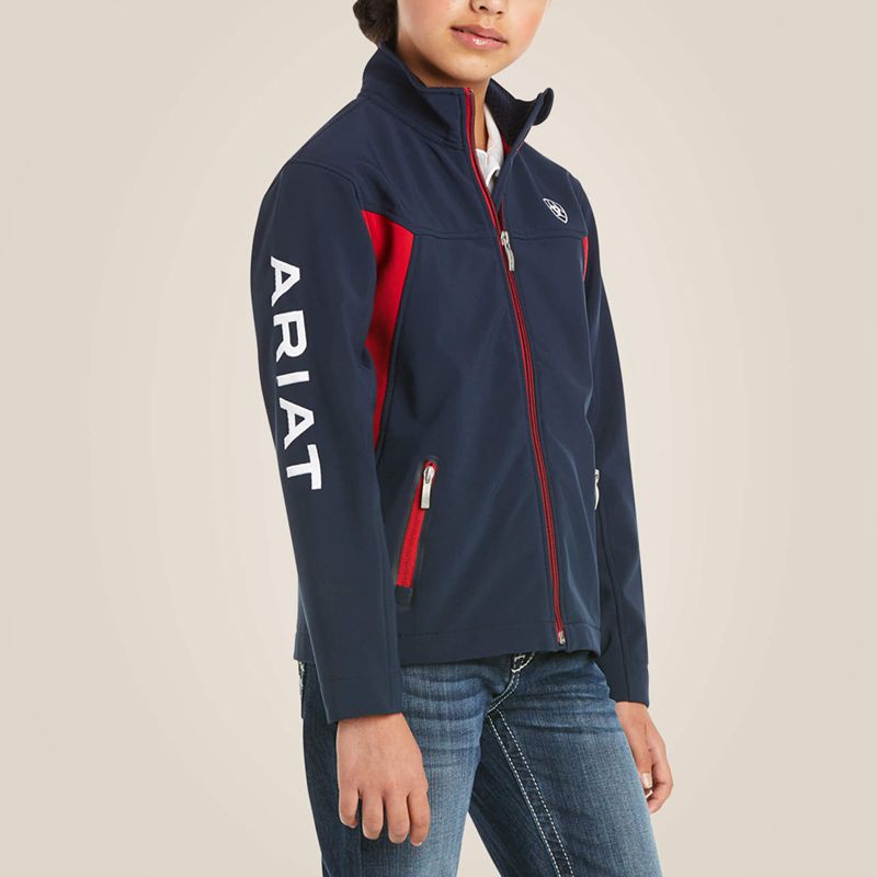 Ariat New Team Softshell Jacket Bleu Marine Enfant | SEP-28271195