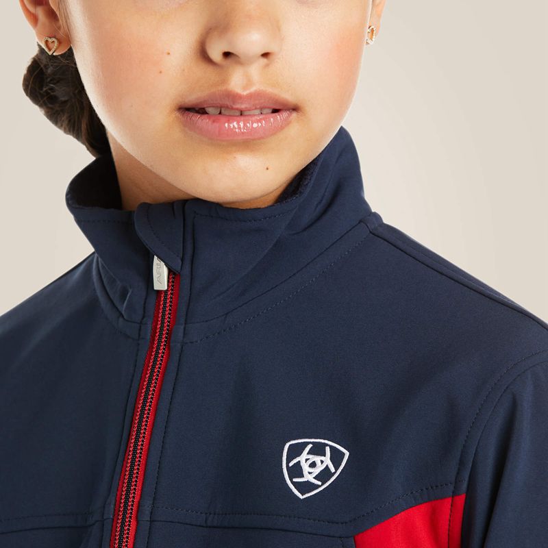 Ariat New Team Softshell Jacket Bleu Marine Enfant | SEP-28271195