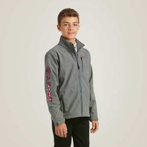 Ariat Logo 2.0 Softshell Jacket Charcoal/Americana Enfant | KHJ-80042983