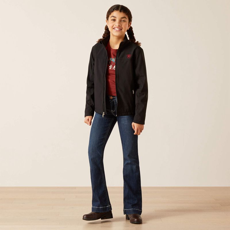 Ariat New Team Softshell Brand Jacket Noir Enfant | LCF-17711298