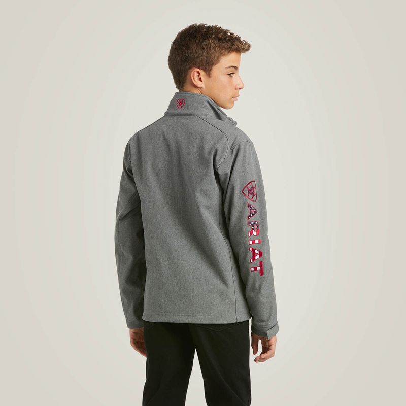 Ariat Logo 2.0 Softshell Jacket Charcoal/Americana Enfant | KHJ-80042983