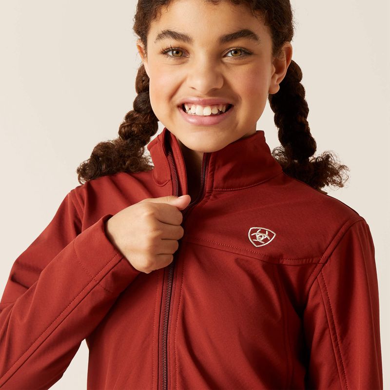 Ariat New Team Softshell Jacket Fired Brick Enfant | UXG-05006119