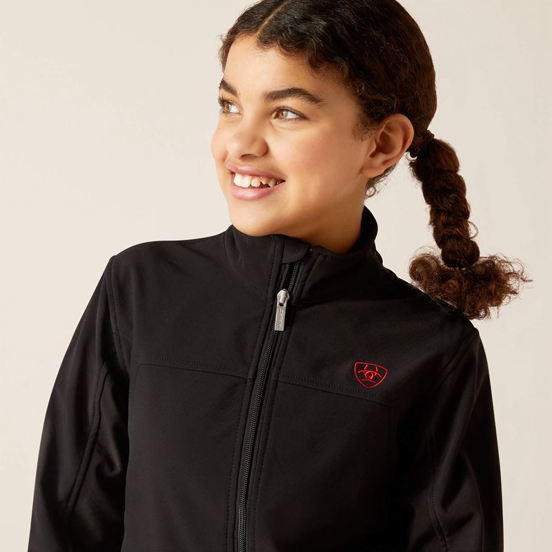 Ariat New Team Softshell Brand Jacket Noir Enfant | LCF-17711298