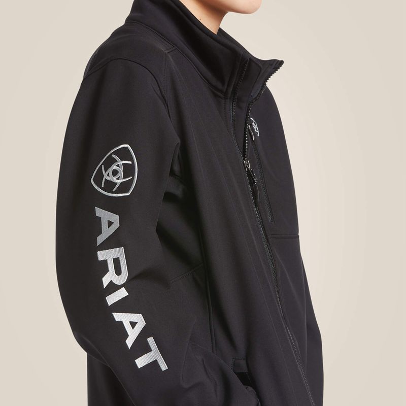 Ariat Logo 2.0 Softshell Jacket Black/Silver Enfant | SHJ-77473160