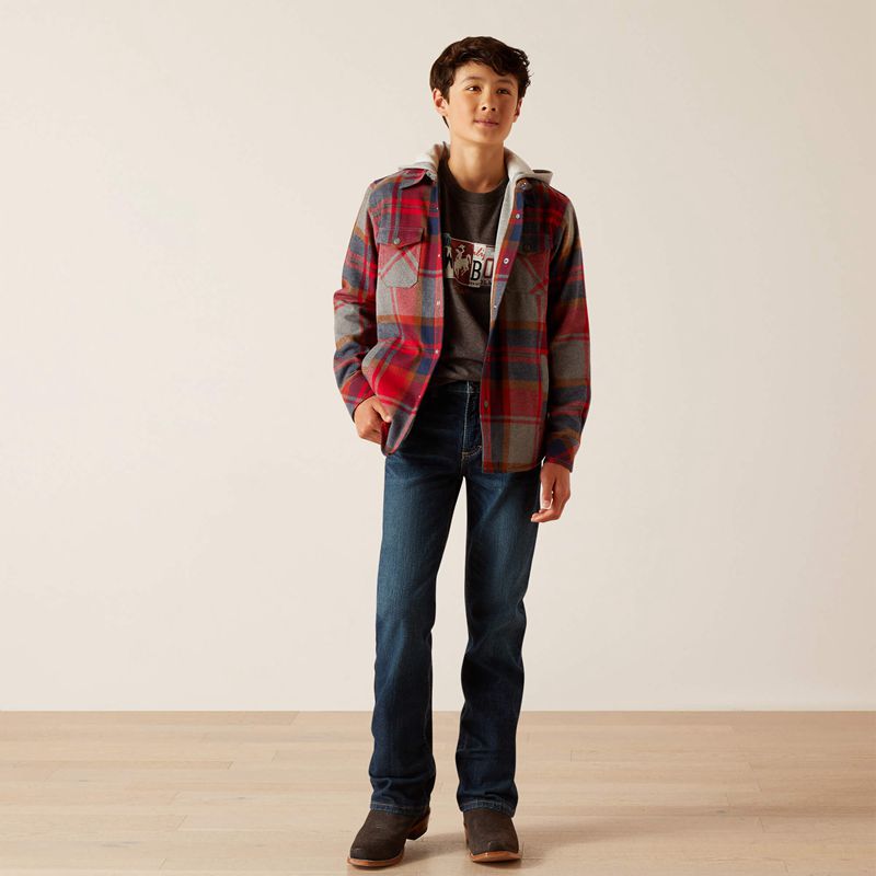 Ariat Hoffman Shirt Jacket Merlot Enfant | VHS-80206868