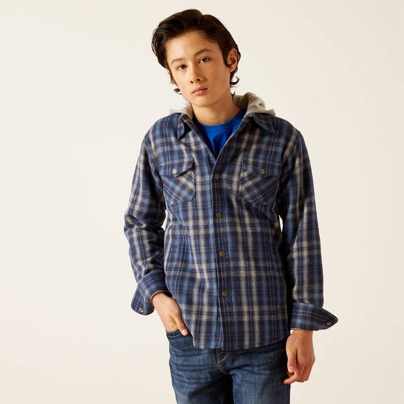 Ariat Hanley Shirt Jacket Indigo Enfant | YYX-81401048