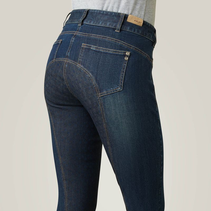 Ariat Halo Denim Full Seat Breech Marine Femme | XLB-40296865