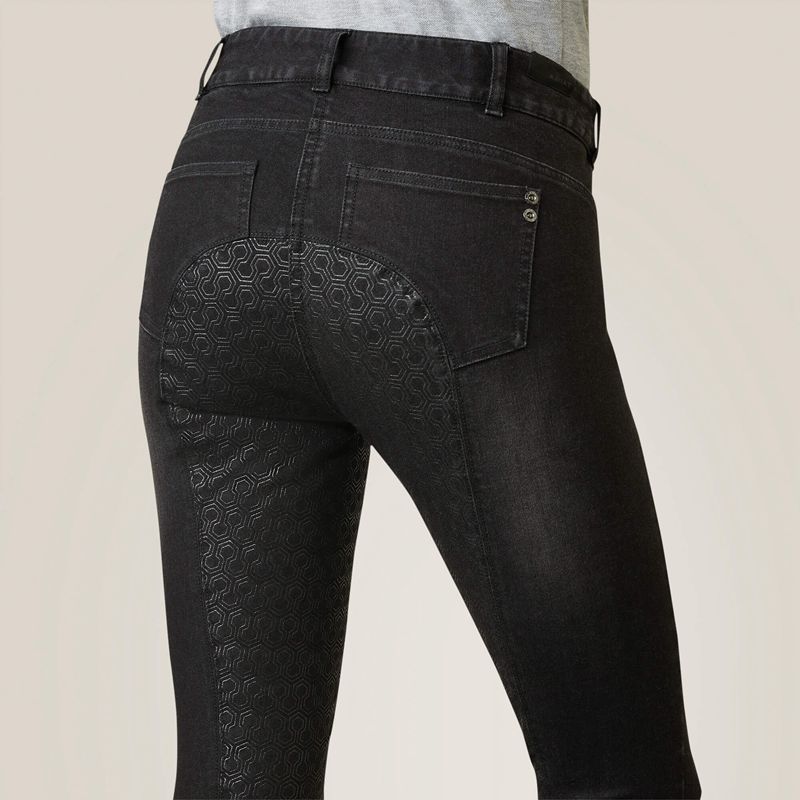 Ariat Halo B Denim Full Seat Breech Noir Femme | RUP-09486139