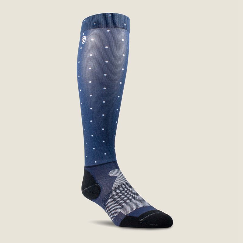 Ariat Tek Slim Printed Socks Bleu Marine Femme | XVA-35453601