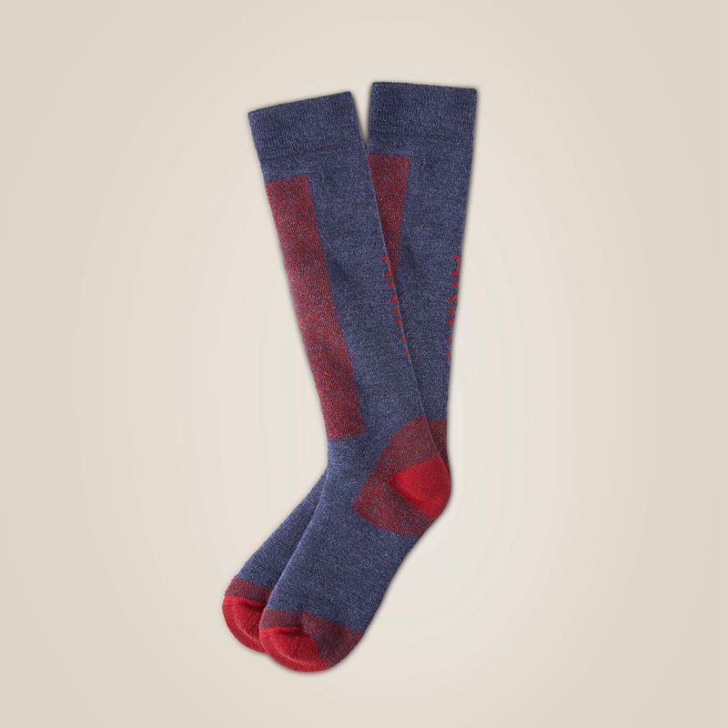 Ariat Tek Merino Socks Navy/Red Femme | UHK-48804296