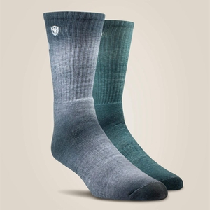 Ariat Incognito Graphic Crew Work Sock 2 Pair Multi Color Pack Grey/Green Femme | YJL-35963920