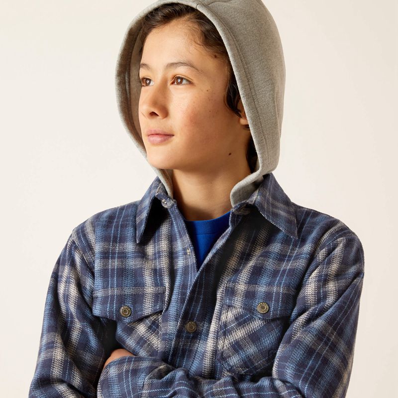 Ariat Hanley Shirt Jacket Indigo Enfant | YYX-81401048