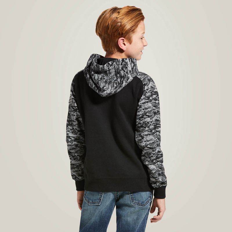 Ariat Patriot Hoodie Noir Camouflage Enfant | SER-33671827