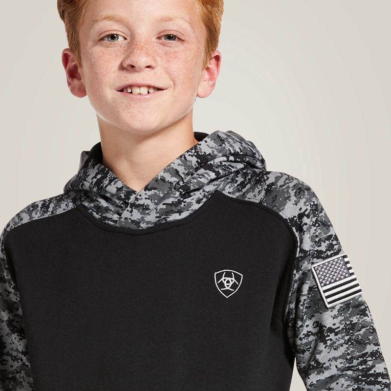 Ariat Patriot Hoodie Noir Camouflage Enfant | SER-33671827