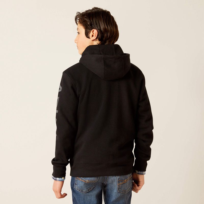 Ariat Logo Hoodie Noir Enfant | ZCO-52475828