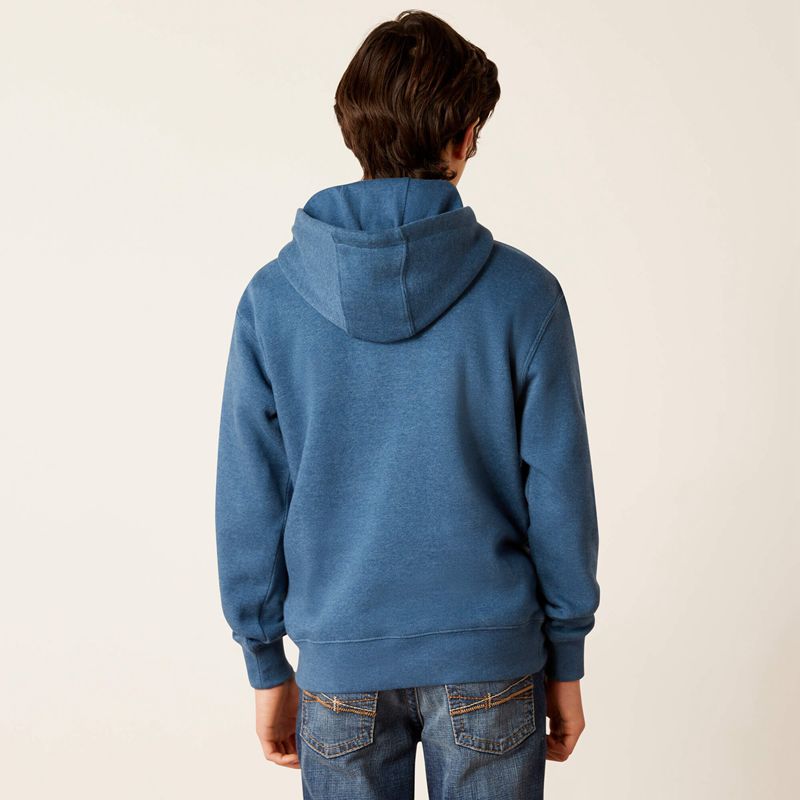 Ariat Logo Hoodie Poseidon Enfant | YVX-62900104