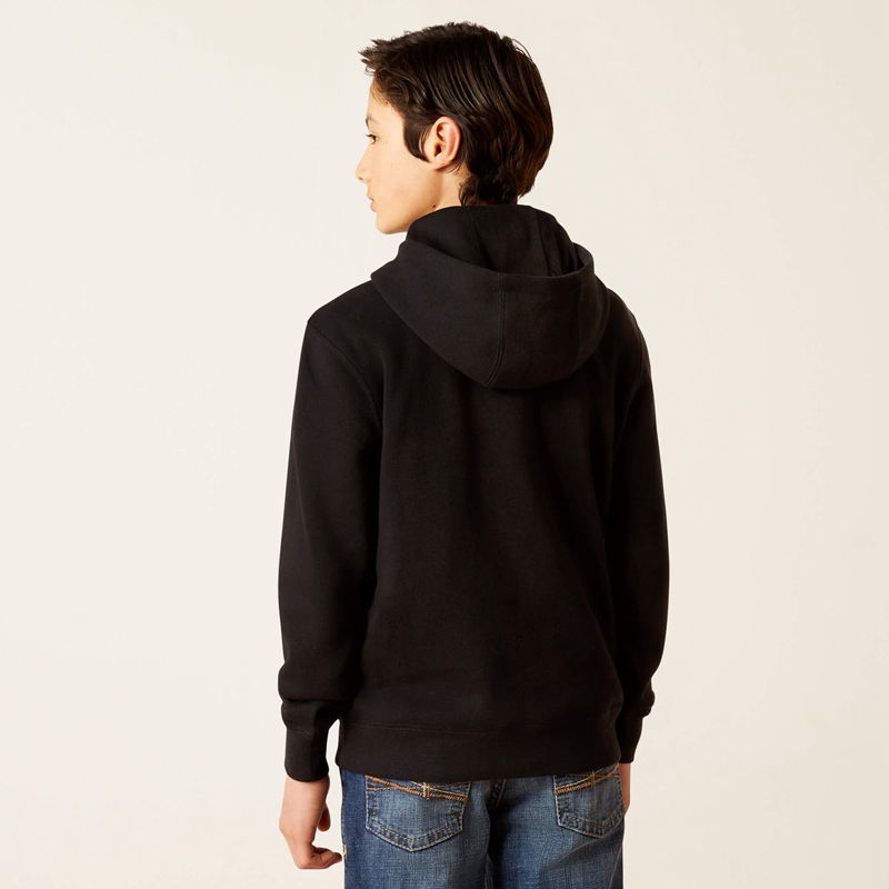 Ariat Front Logo Hoodie Noir Enfant | BDN-09286426