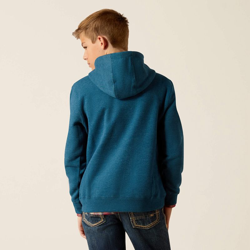 Ariat Bison Plains Hoodie Hydra Heather Enfant | XRV-63609886