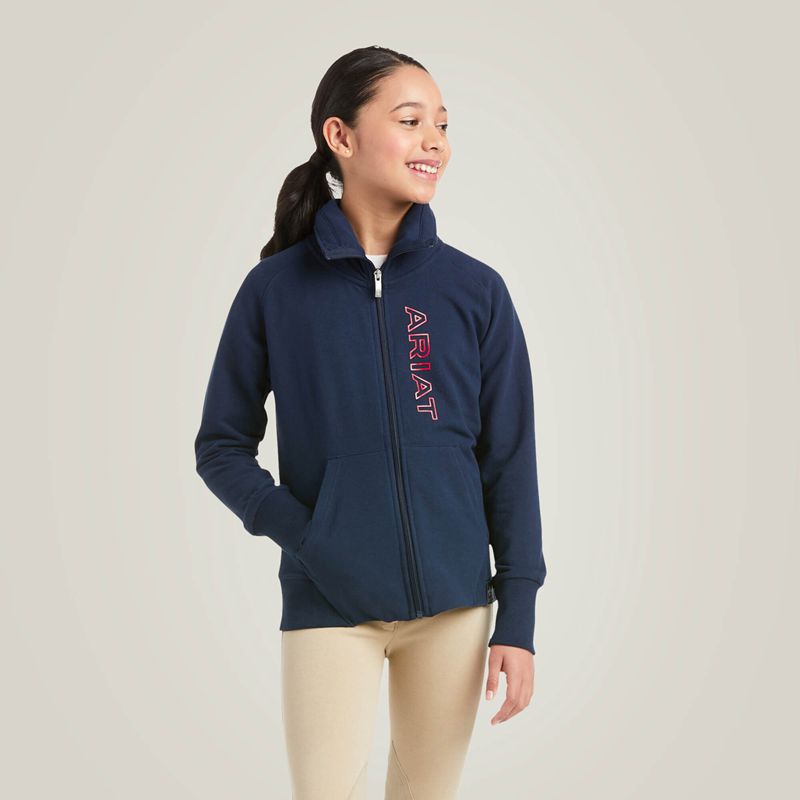 Ariat Logo Full Zip Sweatshirt Team Enfant | AFX-40996872