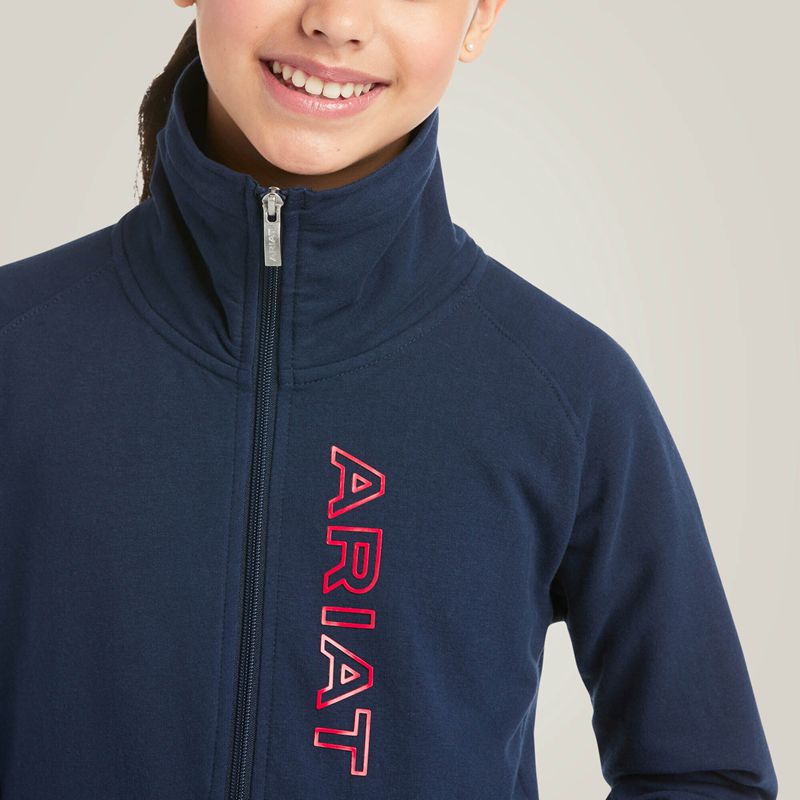 Ariat Logo Full Zip Sweatshirt Team Enfant | AFX-40996872