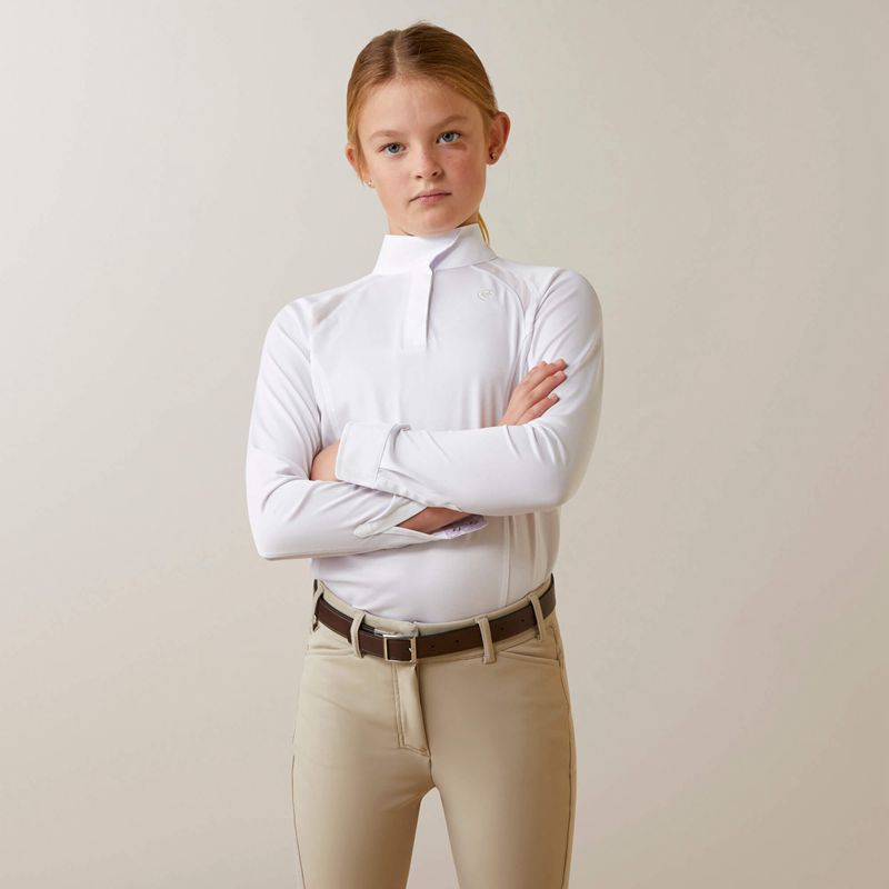 Ariat Sunstopper Pro 2.0 Show Shirt Blanche Enfant | AGK-03032893