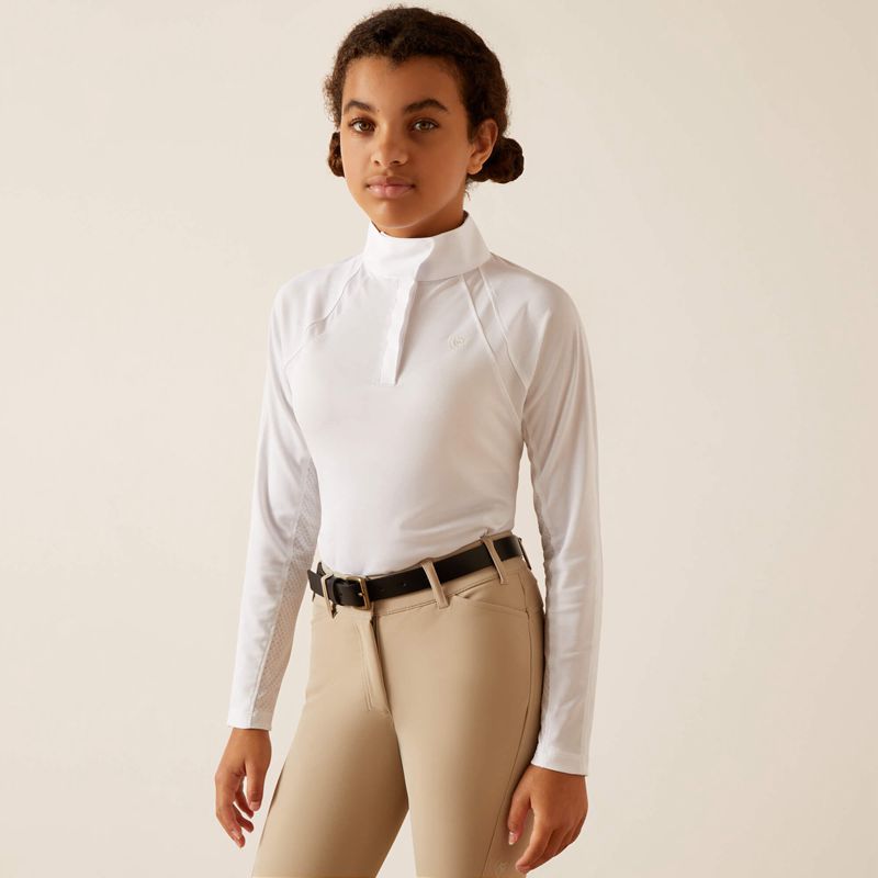 Ariat Sunstopper 3.0 Show Shirt Blanche Enfant | UQT-85162062