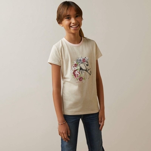 Ariat Flora T-Shirt Oatmeal Heather Enfant | IAI-86631259