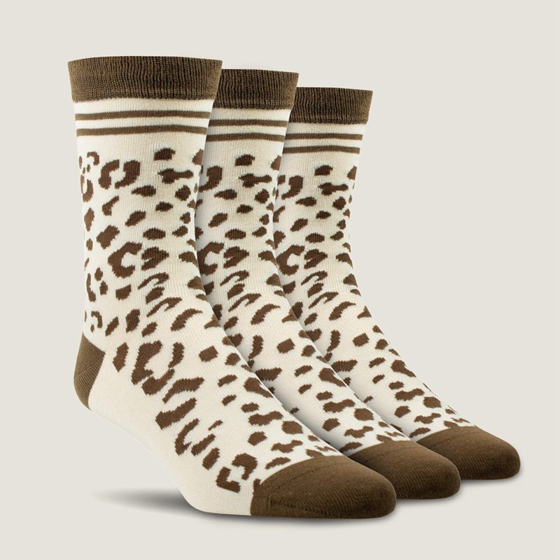 Ariat Charm Crew Socks Leopard Camouflage Femme | LPU-17176258