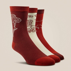 Ariat Charm Crew Socks Burnt Brick Toile Femme | MHF-26969214