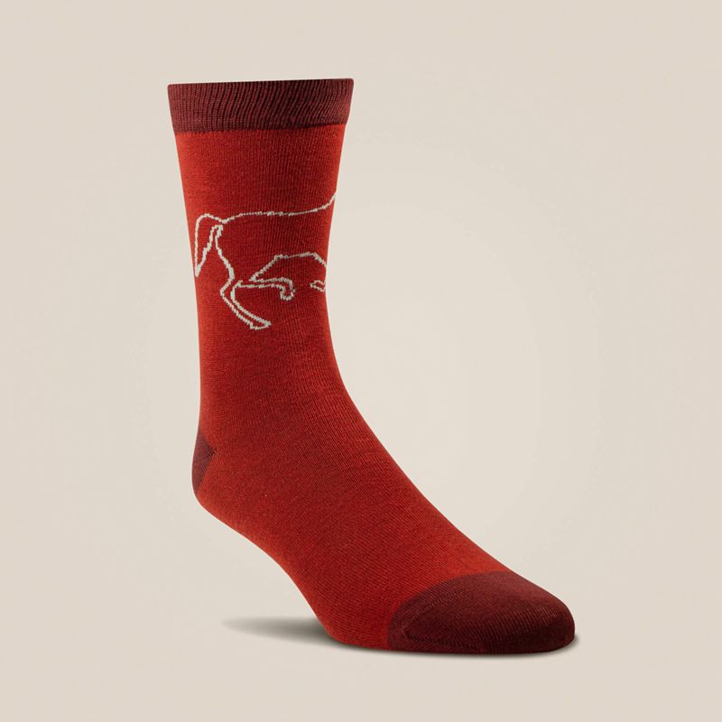 Ariat Charm Crew Socks Burnt Brick Toile Femme | MHF-26969214