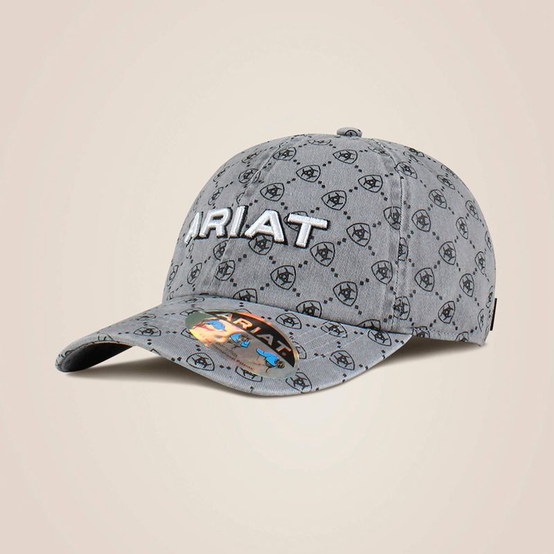 Ariat Shield Logo Print Cap Gray Femme | WKY-87438399