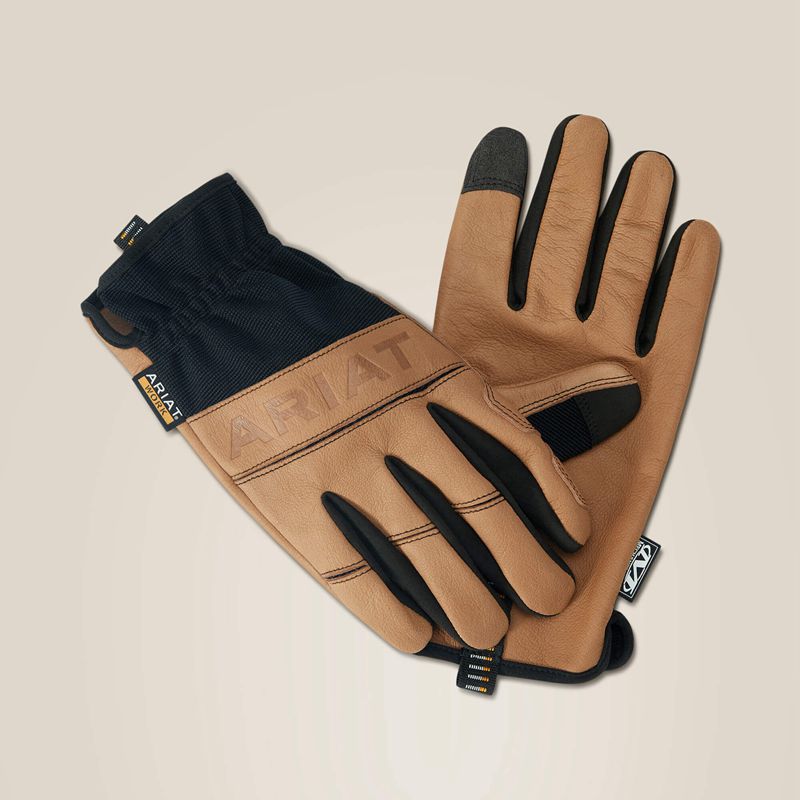 Ariat Flexpro Leather Driver Work Glove Brown/Black Femme | QWK-28978698