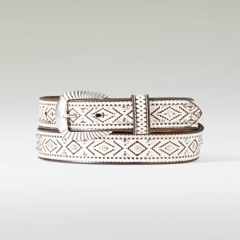 Ariat Southwest Stud Belt Blanche Femme | XDX-96809157