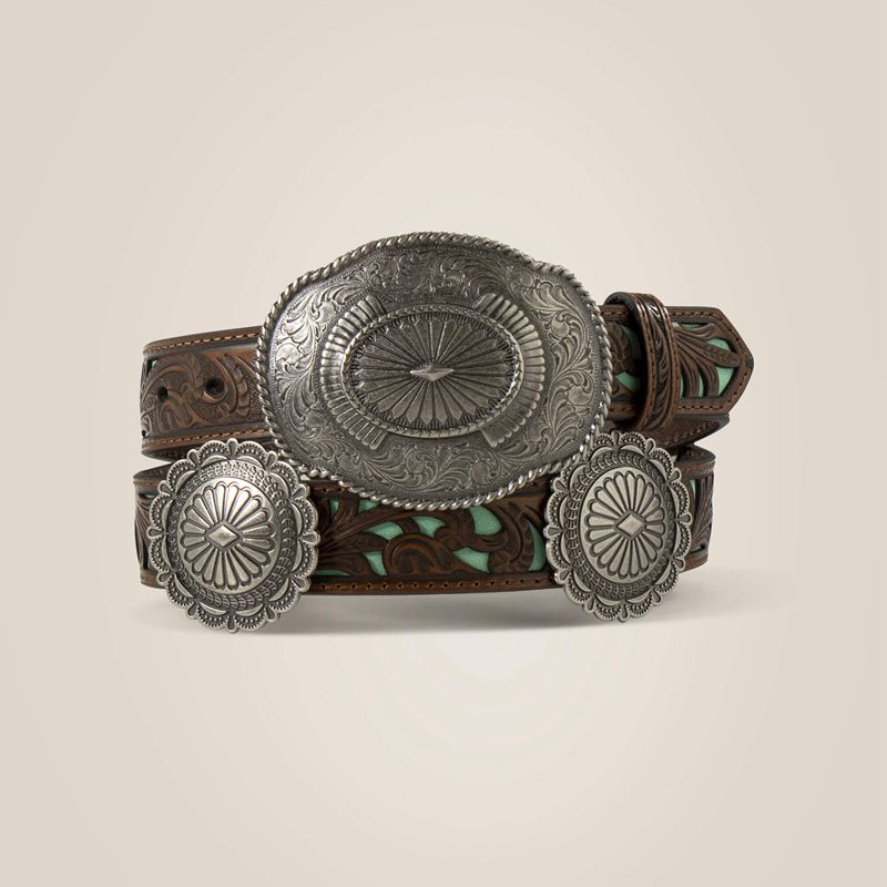 Ariat Round Concho Filigree Belt Turquoise Femme | HYX-74888902