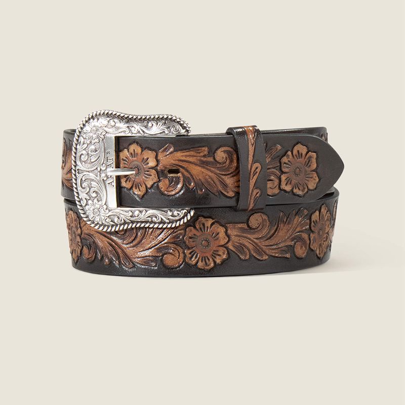 Ariat Flower Tooled Belt Marron Femme | JNT-79088900