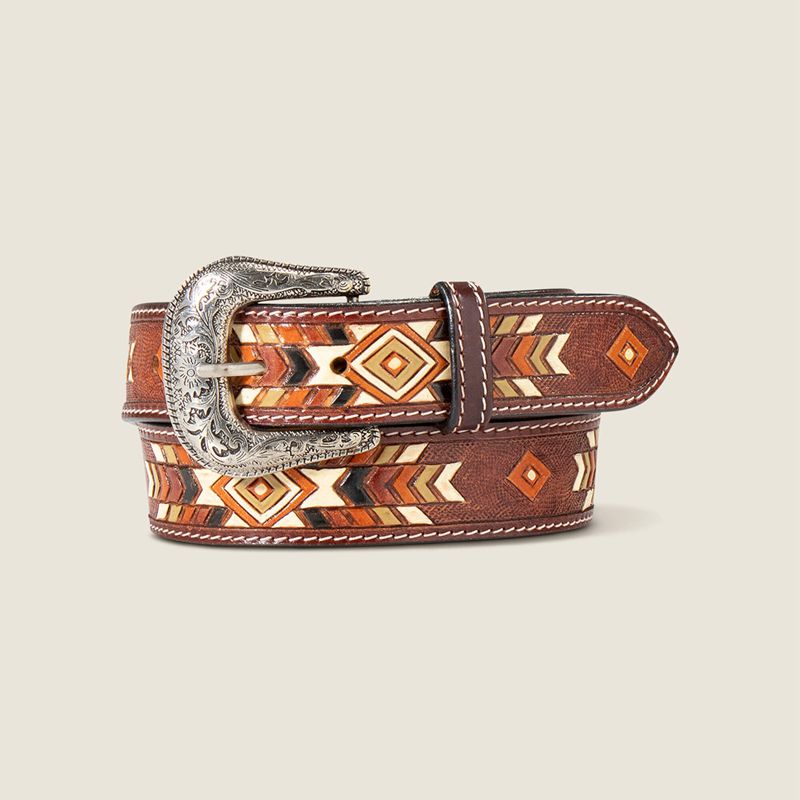 Ariat Geometric Pattern Belt Multi Femme | KLJ-37754936