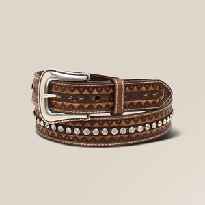 Ariat Crystal Stud Belt Marron Femme | QZT-86528577