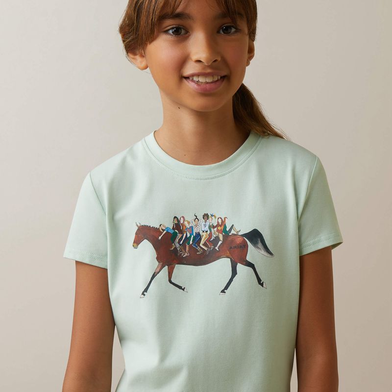 Ariat Harmony T-Shirt Aqua Foam Enfant | DUS-78561223