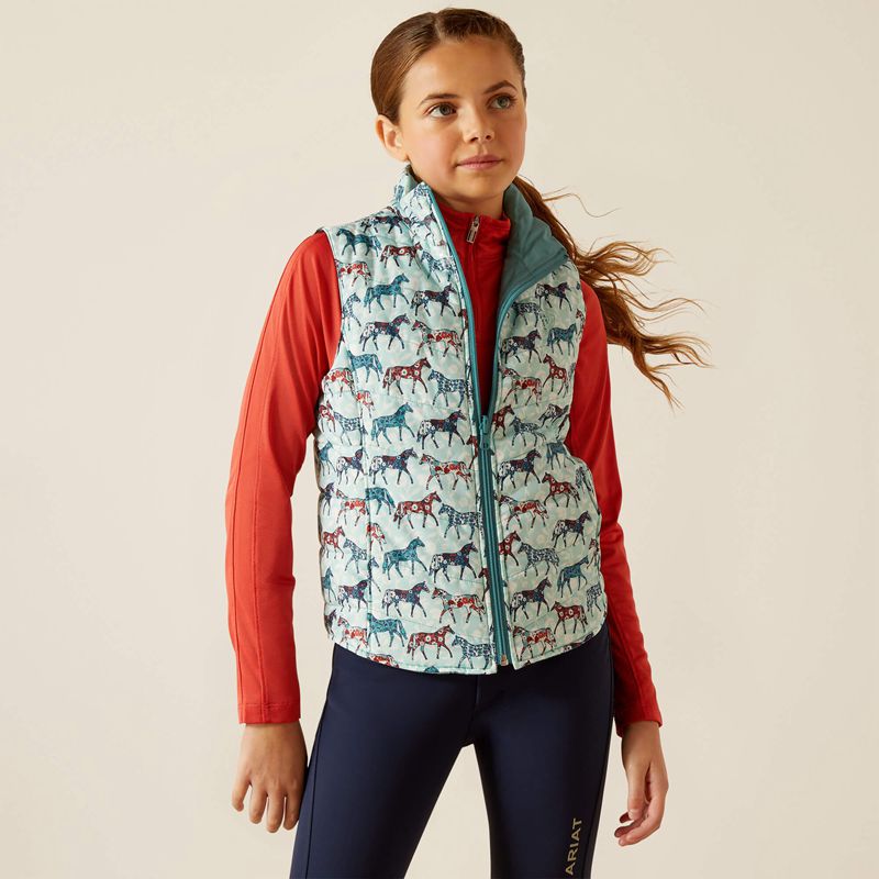 Ariat Bella Reversible Insulated Vest Bleu Enfant | CUJ-55671114