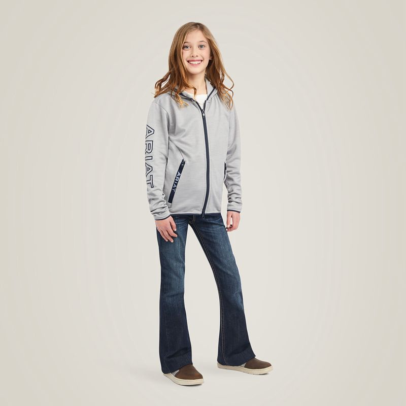 Ariat Byron Full Zip Hoodie Grise Enfant | NUQ-41361442