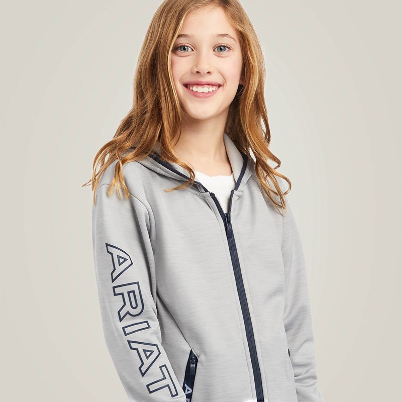 Ariat Byron Full Zip Hoodie Grise Enfant | NUQ-41361442