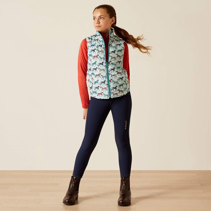 Ariat Bella Reversible Insulated Vest Bleu Enfant | CUJ-55671114