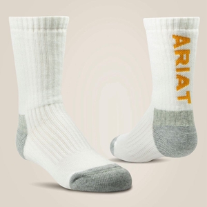 Ariat Cotton Crew Sock 2 Pair Pack Blanche Enfant | TQE-80738169