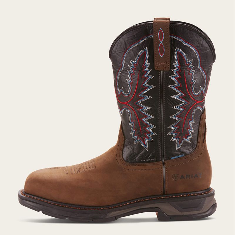 Ariat Workhog Xt Waterproof Carbon Toe Work Boot Marron Homme | HZF-89286968