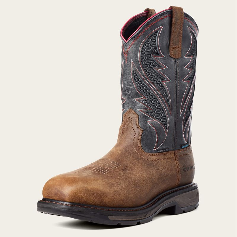 Ariat Workhog Xt Venttek Waterproof Carbon Toe Work Boot Marron Homme | PVH-20465140