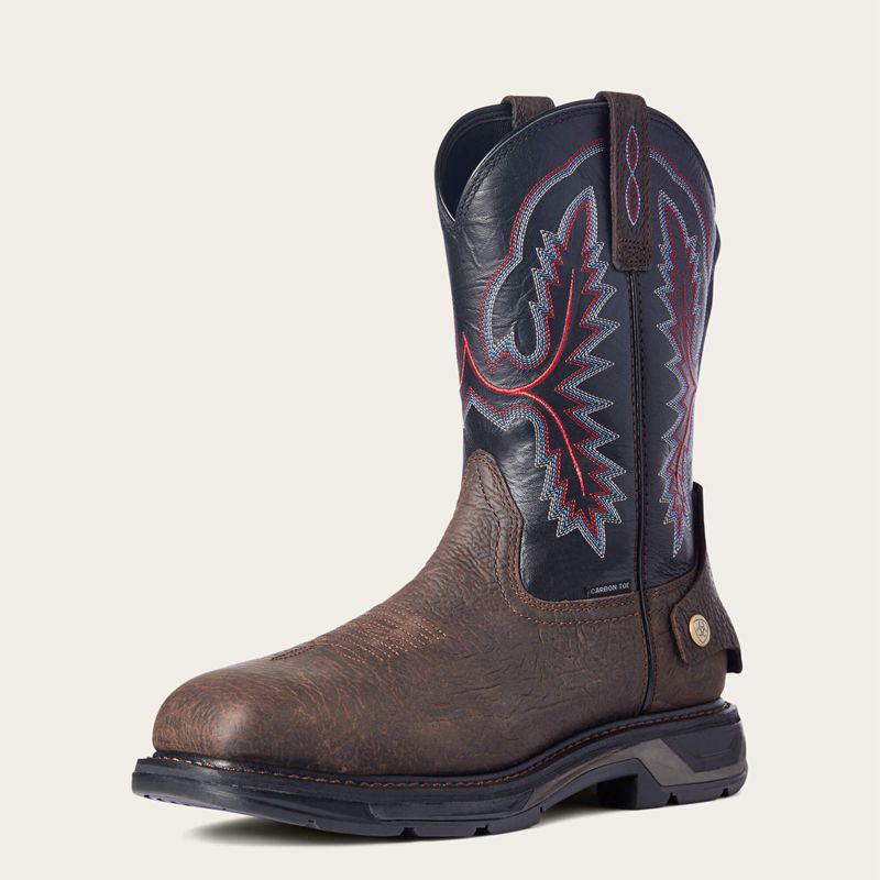 Ariat Workhog Xt Ez Zip Carbon Toe Work Boot Marron Homme | DOA-36774561