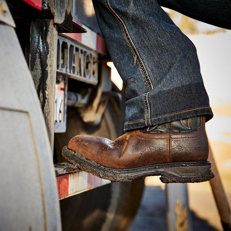 Ariat Workhog Xt Venttek Waterproof Carbon Toe Work Boot Marron Homme | PVH-20465140