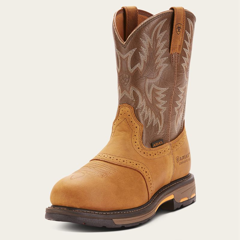 Ariat Workhog Pull-On Composite Toe Aged Bark Homme | DIB-37187295